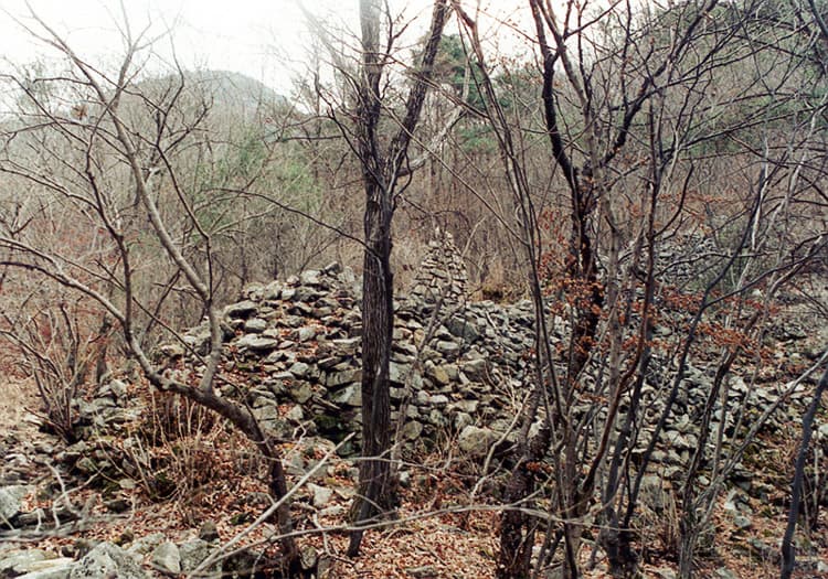 괴산 미륵산성 — 서문지남측성벽전경(북-남)