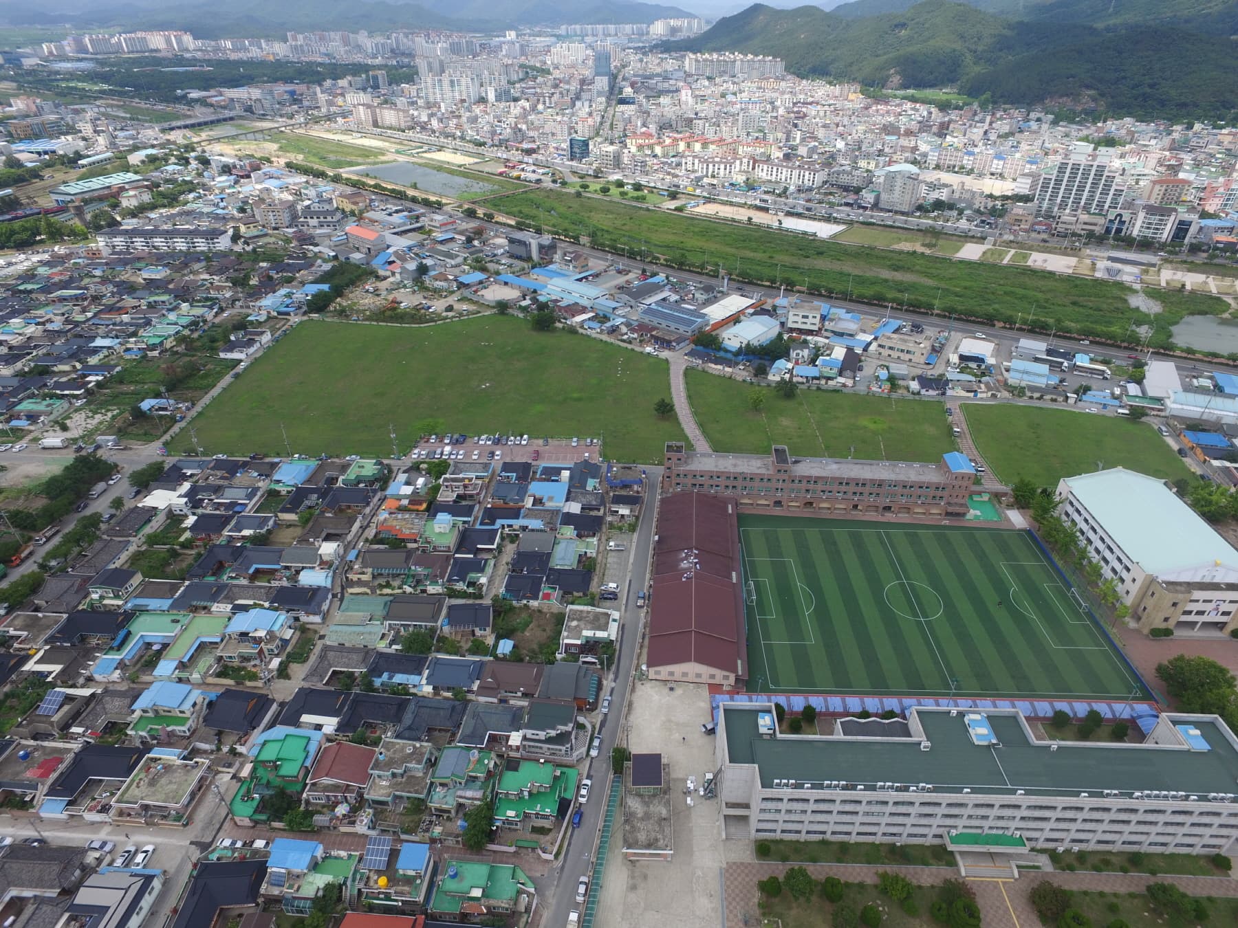 경주 성동동 전랑지 — 경주 성동동전랑지 남쪽상공(북쪽으로 조망) (고도보존육성과, 2017)