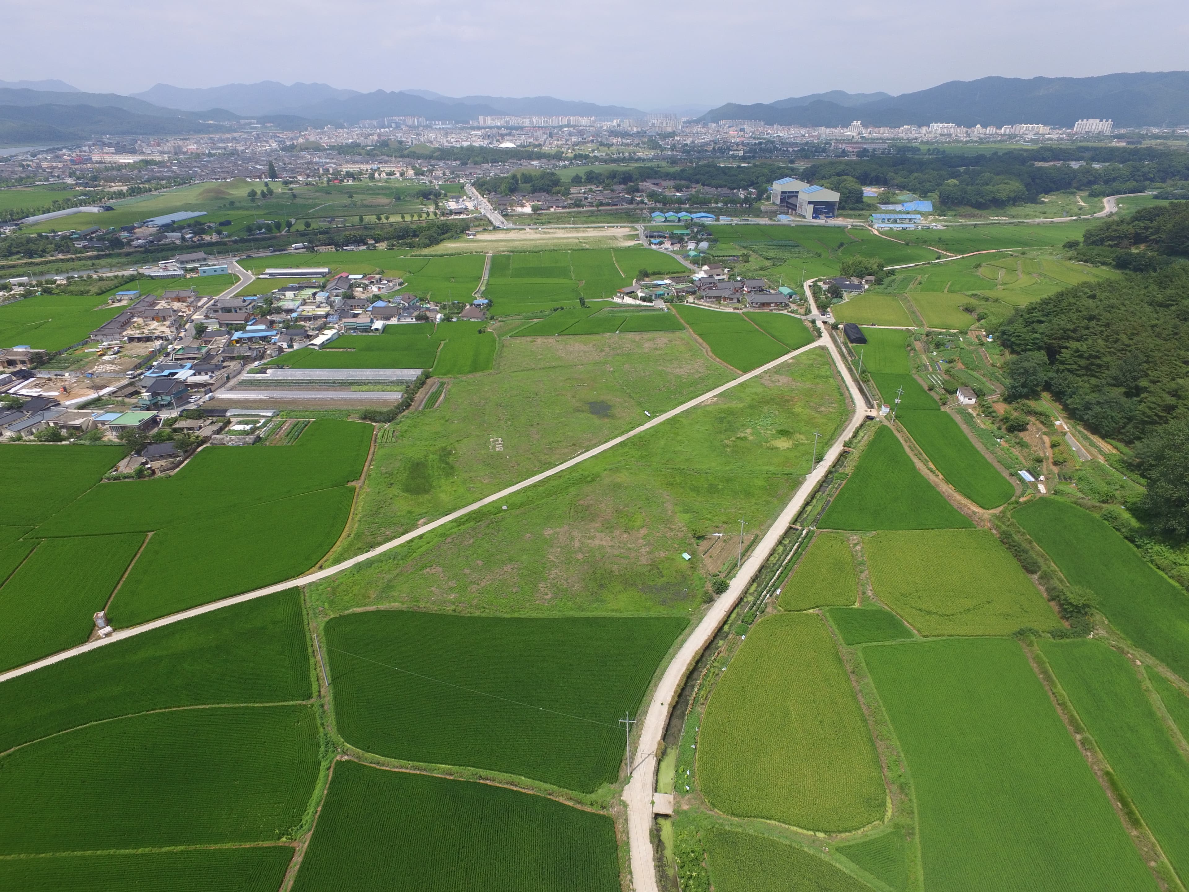 경주 천관사지 — 경주 천관사지 남쪽상공(북쪽으로 조망) (고도보존육성과, 2017)