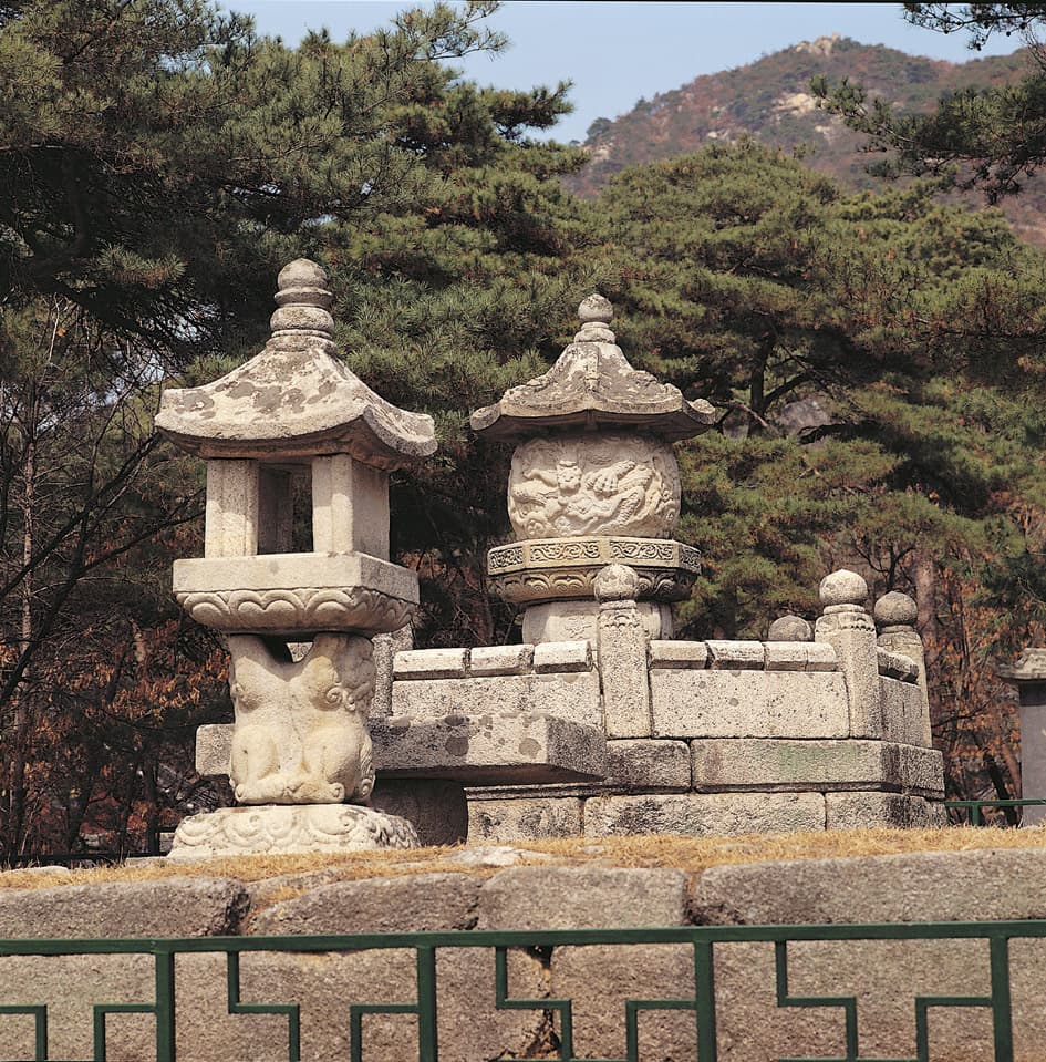 양주 회암사지 무학대사탑 — 부도와 석등