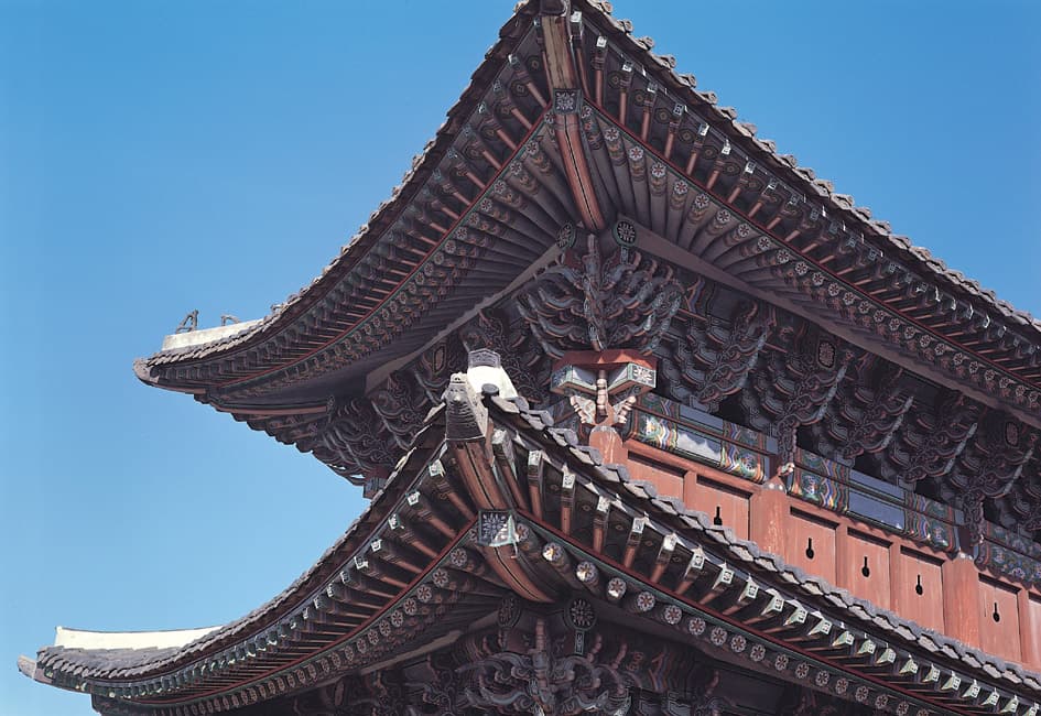 수원 팔달문 — 팔달문 문루 1~2층 옥개부 추녀