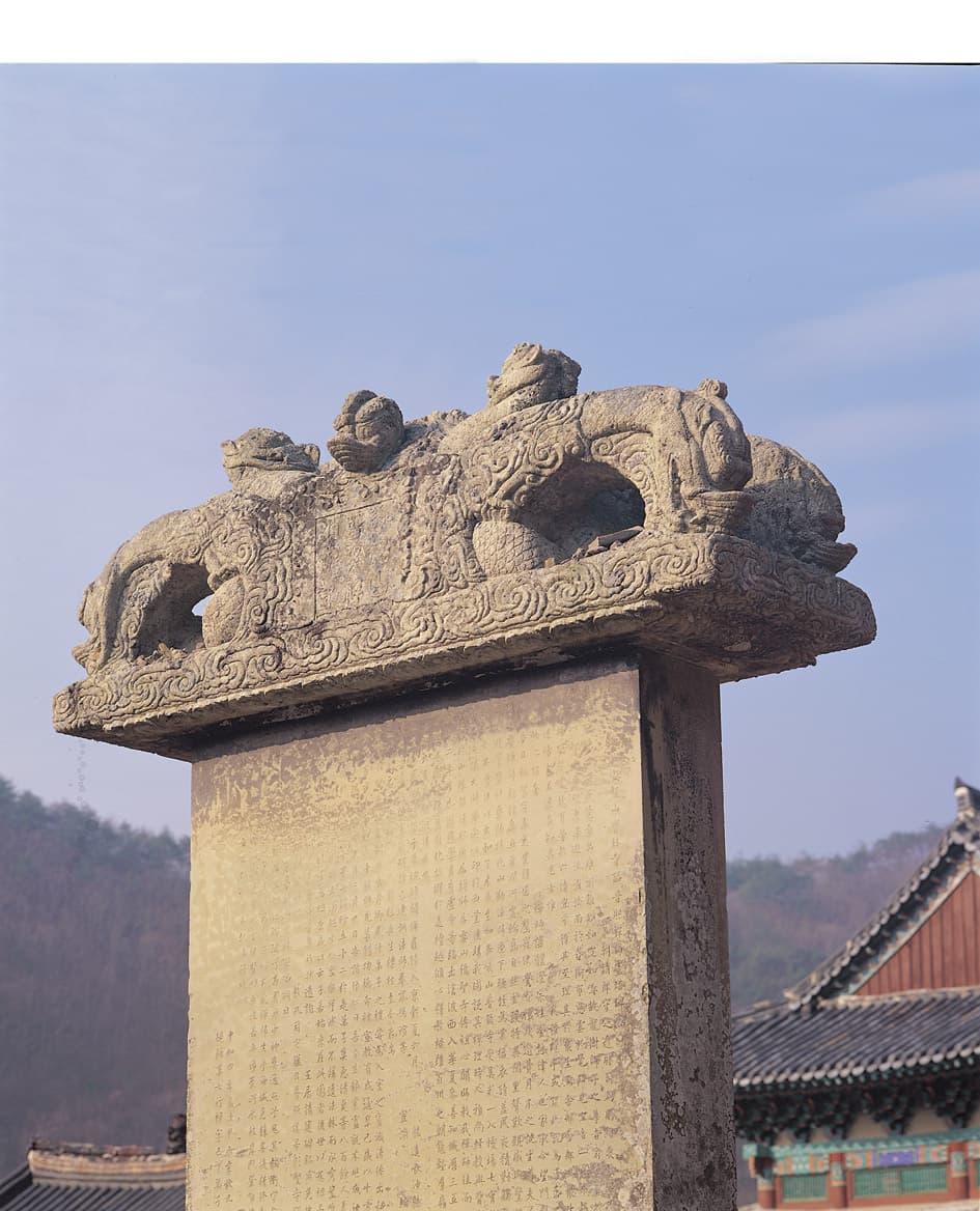 장흥 보림사 보조선사탑비 — 탑비의 비신과 이수