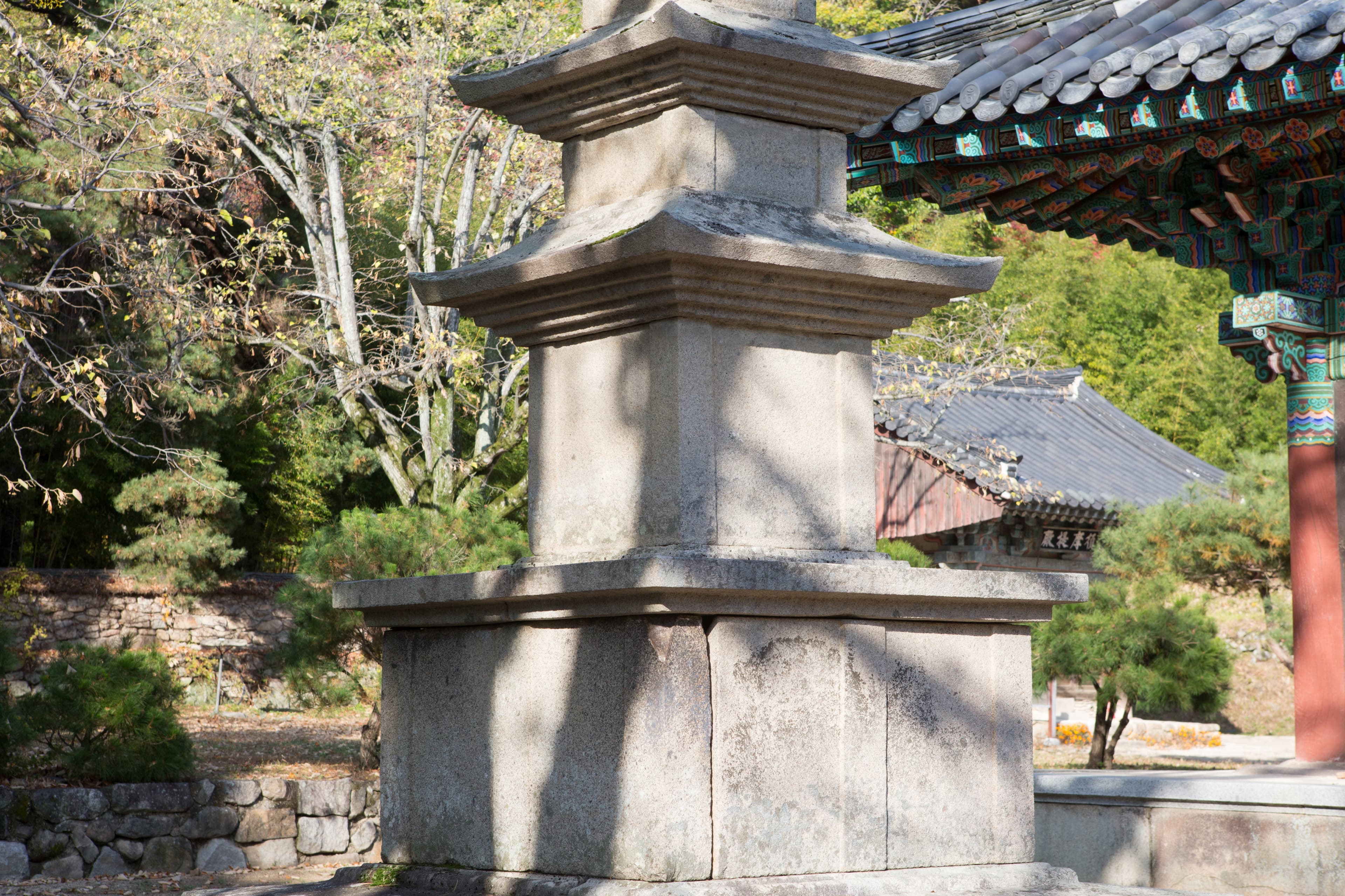 대구 동화사 금당암 동·서 삼층석탑 — 대구 동화사 금당암 동·서 삼층석탑_서 삼층석탑 상대석 (촬영년도 : 2015년)