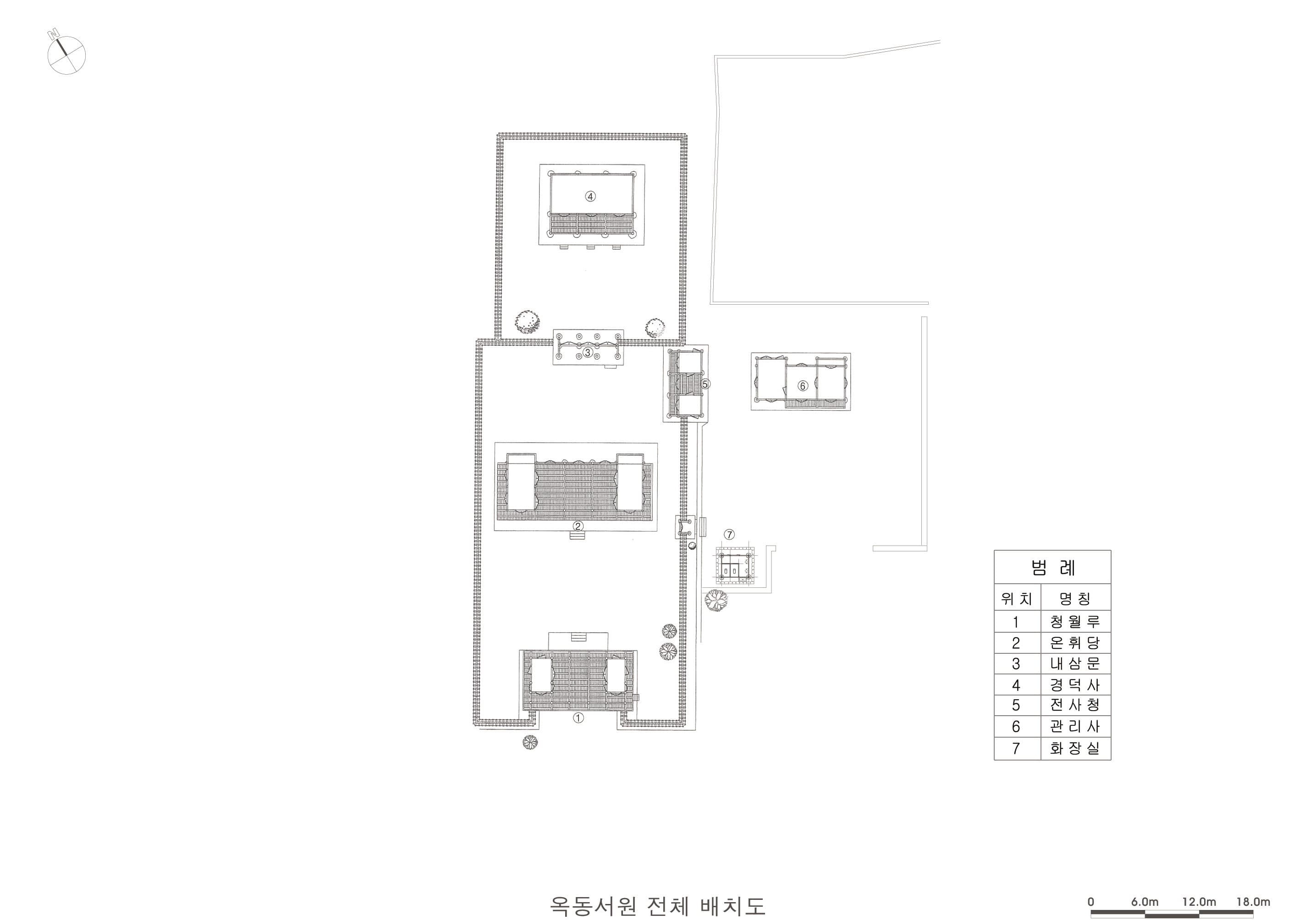 상주 옥동서원 — 옥동서원 전체 배치도