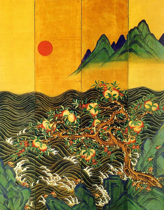 일월반도도 병풍 — 일월반도도 병풍(우)