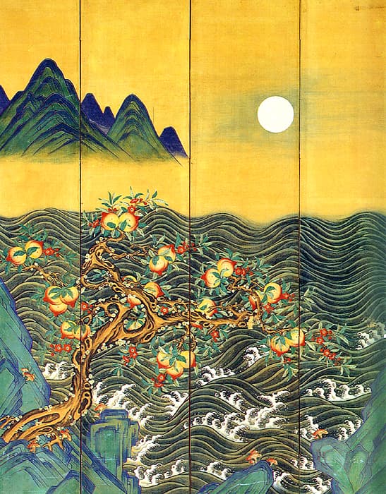 일월반도도 병풍 — 일월반도도 병풍(좌)