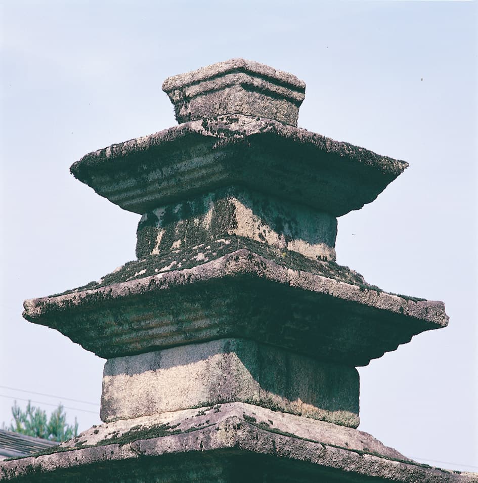 홍천 물걸리 삼층석탑 — 2·3층탑신부 및 상륜부 노반석